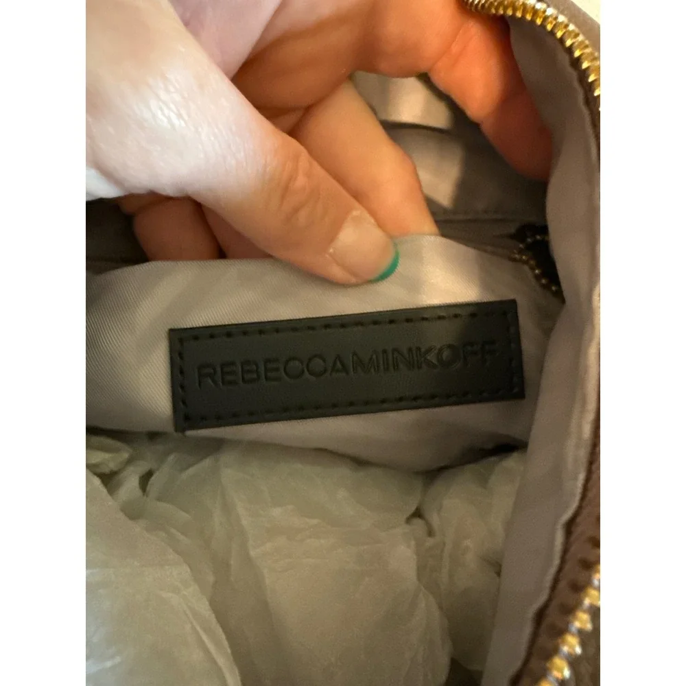 Rebecca Minkoff Julian Backpack Taupe Pebbled Leather Gold Hardware Dust Bag